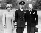 英国国王乔治六世夫妇和首相Winston Churchill