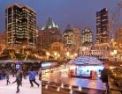 温哥华市中心冬季活动　Robson Square免费溜冰